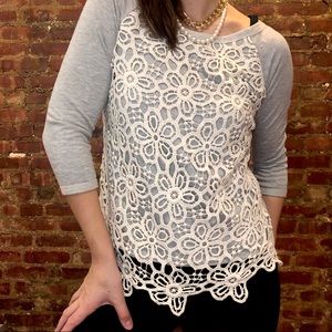 Gray and Lace Top